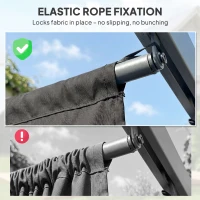 Outsunny Retractable Pergola Cover, 2.55 x 2.5 m Replacement Canopy Fabric for 3 x 3 m Frame, Roof Top Only, Dark Grey(m-7)
