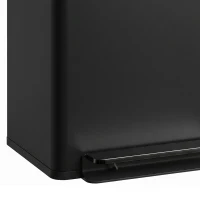 HOMCOM Lixeira cozinha 50L, lixeira com pedal, balde interior removível, tampa com fechamento suave, 41,7x36,6x62cm, preto(m-7)