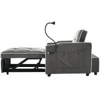 Expandable Sofa Bed with 3-Position Backrest, Perfact Armchair for Apartments and Dormrooms, 83L x 167W x 76H cm, Dark Grey(m-12)
