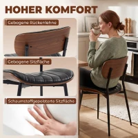 HOMCOM Esszimmerstühle 2er Set Küchenstühle Moderne Polsterstuhl mit Sitzfläche aus Kunstleder, Geschwungener Rückenlehne(m-4)