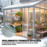 Outsunny Set di 10 Lastre Alveolari in Policarbonato, 120x60 cm, Anti-UV, Tagliabili, per Serre, Pensiline, Tettoie(m-4)