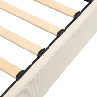 4ft6 Double Bed with Integrated Side Rails, Ideal Bed Frame for Children and Elderly Users, 194L x 146.5W x 82.5H cm, Beige(m-10)