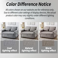 Adjustable Sofa Bed with 3-Level Backrest, Cozy Couch for Small Apartments, Living Rooms, or Bedrooms, 112L x 169W x 59H cm, Dark Grey(m-8)
