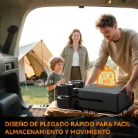 Outsunny Carro de Jardín Plegable Carga 70 kg con Ruedas Delanteras Giratorias 360° y Altura del Manillar Ajustable Gris Oscuro(m-7)