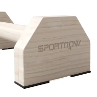 SPORTNOW Wooden Parralletes Bars, Push Up Handles with Non-Slip Base, Calisthenics Equipment, for Home Gym, Training(m-11)