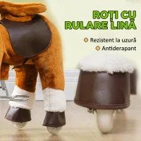 AIYAPLAY Căluț pentru Copii cu Sunete Realiste, Maro(m-5)