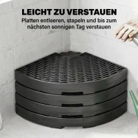 Outsunny Sonnenschirmständer 4-teiliges Sonnenschirmständer, befüllbar, 100 x 100 x 8 cm, Schwarz(m-7)