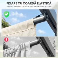 Outsunny Acoperiș de schimb pentru pergolă sau foișor de grădină 3x4 m din poliester, crem(m-7)
