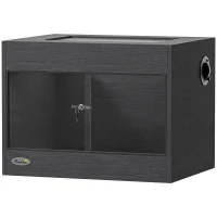PawHut Reptile Terrarium, Reptile Vivarium with  Glass Doors, Secure Lock, Top Ventilation for Snake, Gecko, 60x45x45cm, Black(m-1)