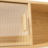 Adjustable-Feet Dining Room Cupboard with Wine Glass Holders, High-quality Sideboard with for Kitchen or Hallways, 140L x 40.5W x 174.5H cm, Wood(m-8)