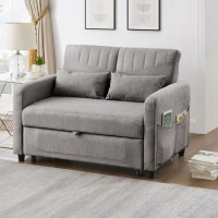 Adjustable Sofa Bed with 3-Level Backrest, Cozy Couch for Small Apartments, Living Rooms, or Bedrooms, 112L x 169W x 59H cm, Dark Grey(m-9)