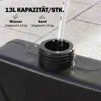 Outsunny Schirmgewicht, Schirmfuß, 4 Teile, befüllbar, für 52 kg Wasser oder 68 kg Sand, 48 x 48 x 8 cm(m-5)