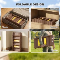PawHut Dog Car Ramp with Anti-Slip Steps, 10-Steps Pet Stairs for Pets to Access Cars and High Beds, Brown(m-6)