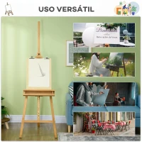Vinsetto Caballete de Pintura Plegable de Madera 235 cm con Altura y Ángulo Ajustables Estante Natural(m-8)