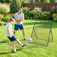 SPORTNOW Red de Rebote Plegable Reboteador de Fútbol Ángulo Ajustable de 5 Niveles con Tubo de Acero 120x73x112 cm Negro(m-9)