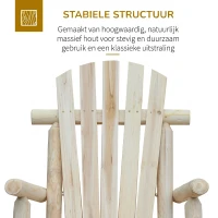 Outsunny Schommelstoel schommelzetel schommel stoel relaxstoel vurenhout natuur(m-5)