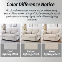 Adjustable Sofa Bed with 3-Level Backrest, Comfortable Couch for Small Apartments, Living Rooms, or Bedrooms, 112L x 169W x 59H cm, Beige(m-5)