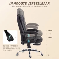 Vinsetto Bureaustoel met Massage- en Verwarmingsfunctie, Ergonomisch, Hoogteverstelbaar, Zwart(m-6)