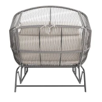 Comfortable Garden Rocker with Gentle Rocking Motion, Perfect Rocking Chair for Garden or Balcony, 145L x 85W x143H cm, Grey(m-10)
