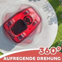 AIYAPLAY Autoscooter für Kinder, um 360 Grad drehbar, Lenkrad, LED-Lichter, Musikfunktion, 3-8 Jahre, Rot(m-5)