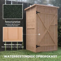 Outsunny tuinhuisje gereedschapsschuurtje gereedschapsschuurtje met planken gereedschapsschuurtje opbergschuurtje voor tuinspar natuurlijk hout 75 x 56 x115 cm(m-5)