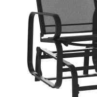 Outsunny Outdoor Gliding Rocking Chair with Sturdy Metal Frame Garden Comfortable Swing Chair, Black(m-11)