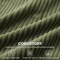HOMCOM 2-Sitzer-Cordsofa mit breiter tiefer Sitzfläche und Federkernpolster, grün(m-6)
