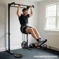 SPORTNOW Discos Pesas Olímpicos Agujero Ø50 mm 2x15 kg con Anillo Interior de Acero Triple Agarre para Mancuernas y Barras Negro(m-7)