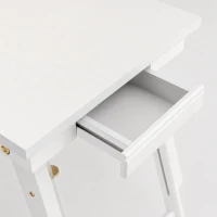 HOMCOM Mesa para Cama Plegable y Ajustable Superficie para Portátil en Bambú con Tablero Inclinable 83,5x33x34 cm Blanco(m-10)