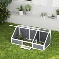 PawHut Schildkrötenbox, Outdoor Schildkrötengehege, bodenloses Design, leicht zu öffnen, Schildkrötenhaus, Hellgrau(m-10)