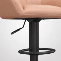 HOMCOM Lot de 2 Tabourets de Bar, Hauteur Réglable, Pivotant 360°, Dossier, Accoudoirs, Repose-Pieds, 49,5x48,5x108cm, Marron(m-11)