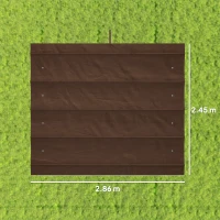 Outsunny Pergola Cover Roof, 2.86 x 2.45 m Retractable Sun Shade Top for 3 x 2m Pergola Frame, UV30+ Protected, Coffee(m-3)