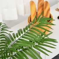 Outsunny Kunstpalm 125cm Groot kunstplant met 18 palmbladeren in pot voor woonkamer balkon(m-12)