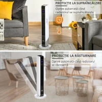 HOMCOM Încălzitor Electric Ceramic de 2200W cu 3 Moduri de Funcționare și Telecomandă, Alb(m-5)