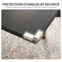 HOMCOM Table à manger extensible de 4 à 6 personnes, pieds en acier, pour petits espaces, salle à manger, noir(m-7)