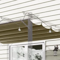 Outsunny Ersatzdach für 3 x 3 m Pergola, einziehbar, mit Regenabflusslöchern, wetterfest, Polyester, 250 x 255 cm Braun(m-9)
