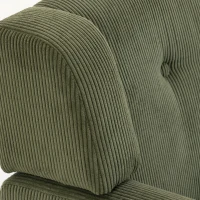 HOMCOM 2 Seater Sofa, 118 cm Corduroy Small Loveseat with Spring Cushion, Wood Legs for Small Space, Living Room, Dark Green(m-11)