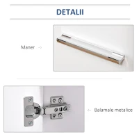 HOMCOM Dulap Jos Multifuncțional cu 2 Uși și Roți Mobilier pentru Birou și Acasă din Lemn(m-19)