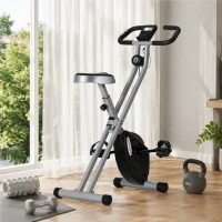 SPORTNOW Bicicleta Estática Plegable 8 Niveles Resistencia Magnética Monitor LCD Asiento Ajustable Sensor Ritmo Soporte Teléfono(m-8)