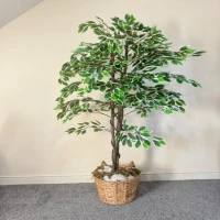 Outsunny Artificial Plant in Pot, Fake Plant for Home Indoor Decor, 160cm, Green(m-14)