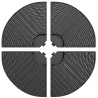 Outsunny Lot de 4 dalles de lestage pour parasol déporté dim. tot. 100L x 100l x 8H cm HDPE aspect rotin noir(m-11)