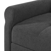 Convertible Sofa Bed with Adjustable Backrest, Functional Sofa with USB & Type-C Ports and Storage Pocket, 135L x 173W x 58H cm, Drak Grey(m-6)