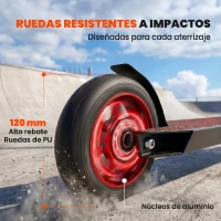 SPORTNOW Scooter Acrobático para Trucos Patinete Freestyle con Rodamientos ABEC-9 Ruedas 120 mm Giro 360° para Skatepark Rojo(m-6)