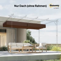 Outsunny Ersatzdach für 2,85 x 2 m Gartenpavillon, ausziehbar, einfache Montage, Polyester, Kaffee(m-9)