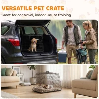 PawHut 30"(76 cm) Car Dog Crate Collapsible Slanted Travel Small Dog Cage with Tray & Handle 76L x 48W x 53H cm(m-4)