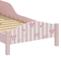 AIYAPLAY Cama Montessori para Niños 3-6 Años 146x76,5 cm con Protectores Anticaídas Forma de Lazo para Dormitorio Rosa(m-7)