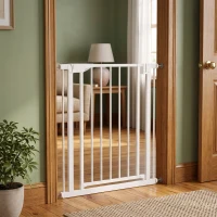 PawHut Baby Gate, Pet Safety Gate Pressure Fit, 76-81cm Wide with Two-Way Open, One-Hand Opening(m-9)