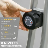 SPORTNOW Bicicleta Estática Plegable 8 Niveles Resistencia Magnética Monitor LCD Asiento Ajustable Sensor Ritmo Soporte Teléfono(m-5)