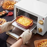 HOMCOM Mini Oven, 9L Countertop Electric Grill, Toaster Oven with Adjustable Temperature and Timer, 750W, White(m-8)