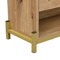Space-Saving Shoe Cabinet with 4-Door Storage, Ideal Shoe Rack for Entrance Areas or Corridors, 108.5L x 24W x 100H cm, Natural(m-9)